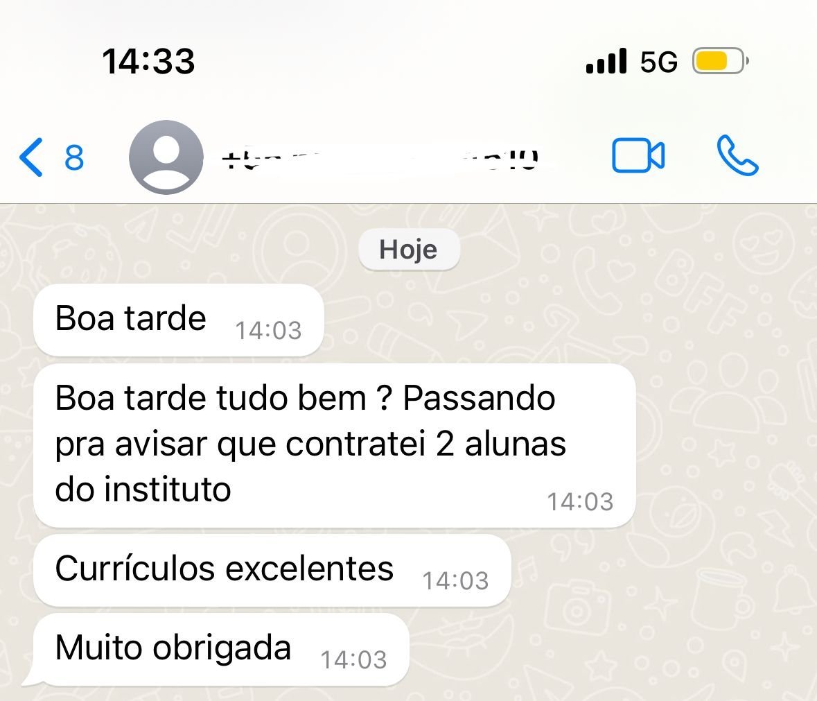 Print de depoimento de aluno da Formação Inprática