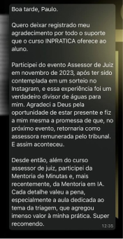 Depoimento WhatsApp