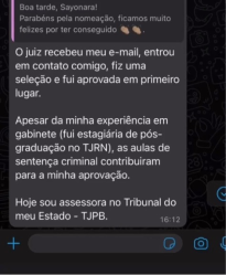 Depoimento WhatsApp